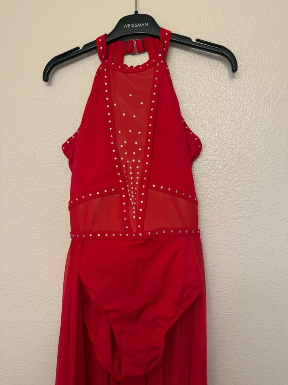 Weissman costume maxi dress red lyrical D12409 Take You Dancing lyrical LA adult